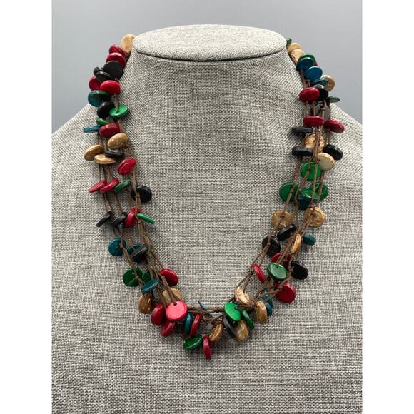 Calypso Studios Coconut "Shells" Necklace Four Strand New With Tag - Picture 1 of 4